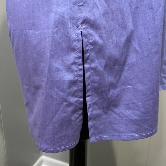 NY&Co Medium Sleeveless Blouse Tunic Collar City Stretch Chest Pocket Button Up - Picture 5 of 6